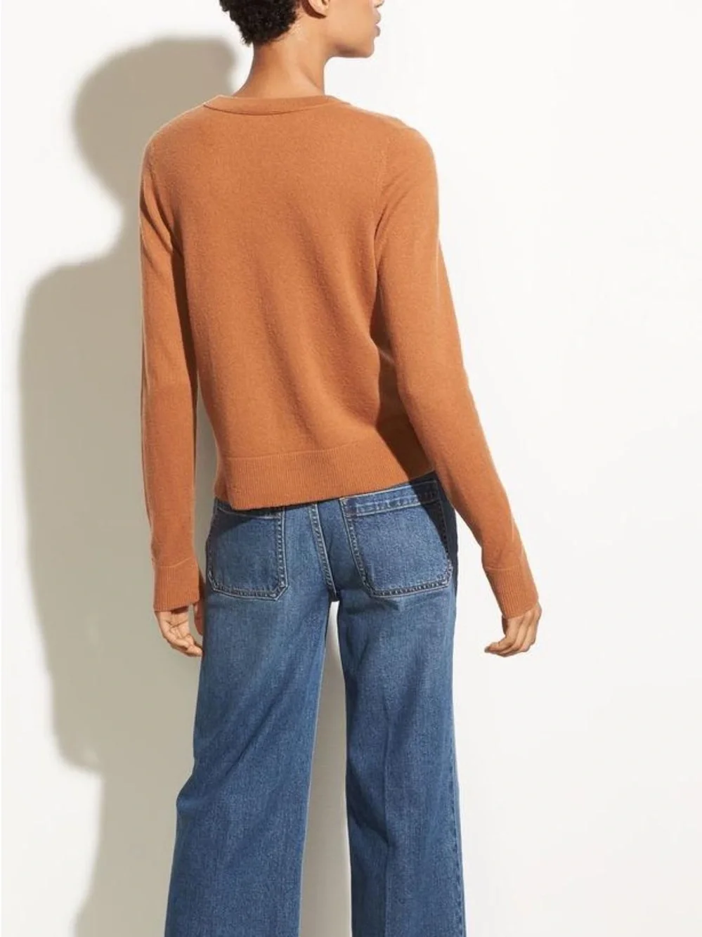 NWT Vince Overlay Crew 100% Cashmere Sweater Light Copper XS
